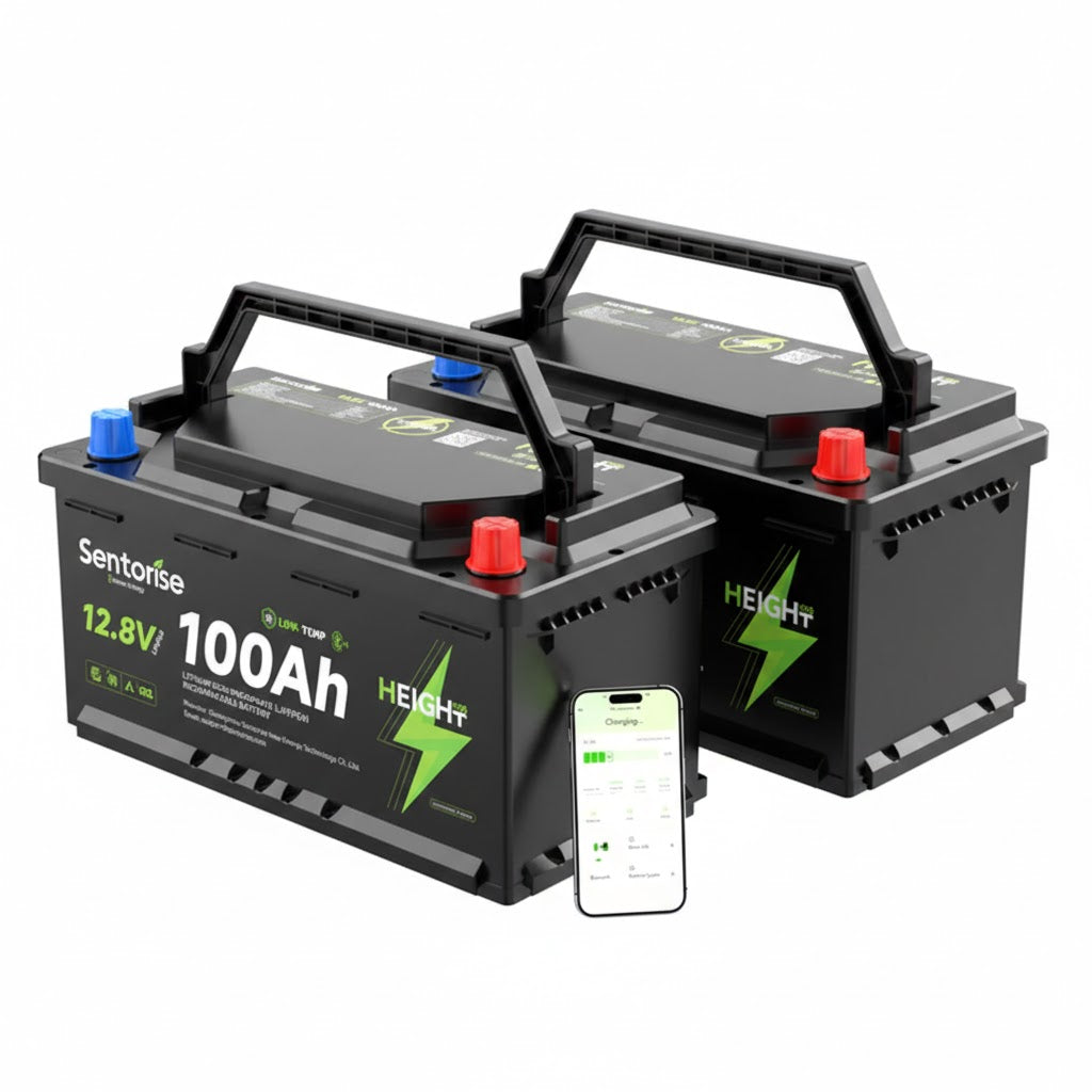 Sentorise 12V 100Ah LiFePO₄ Underfloor Battery | DIN H8 Fit for RV & Van Installation