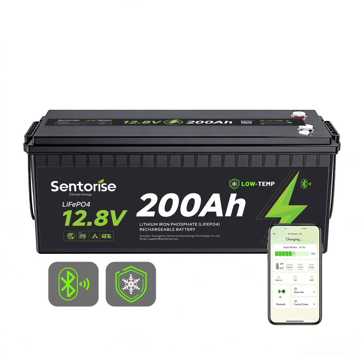 12V 200Ah Standard Bluetooth LiFePO4 Battery