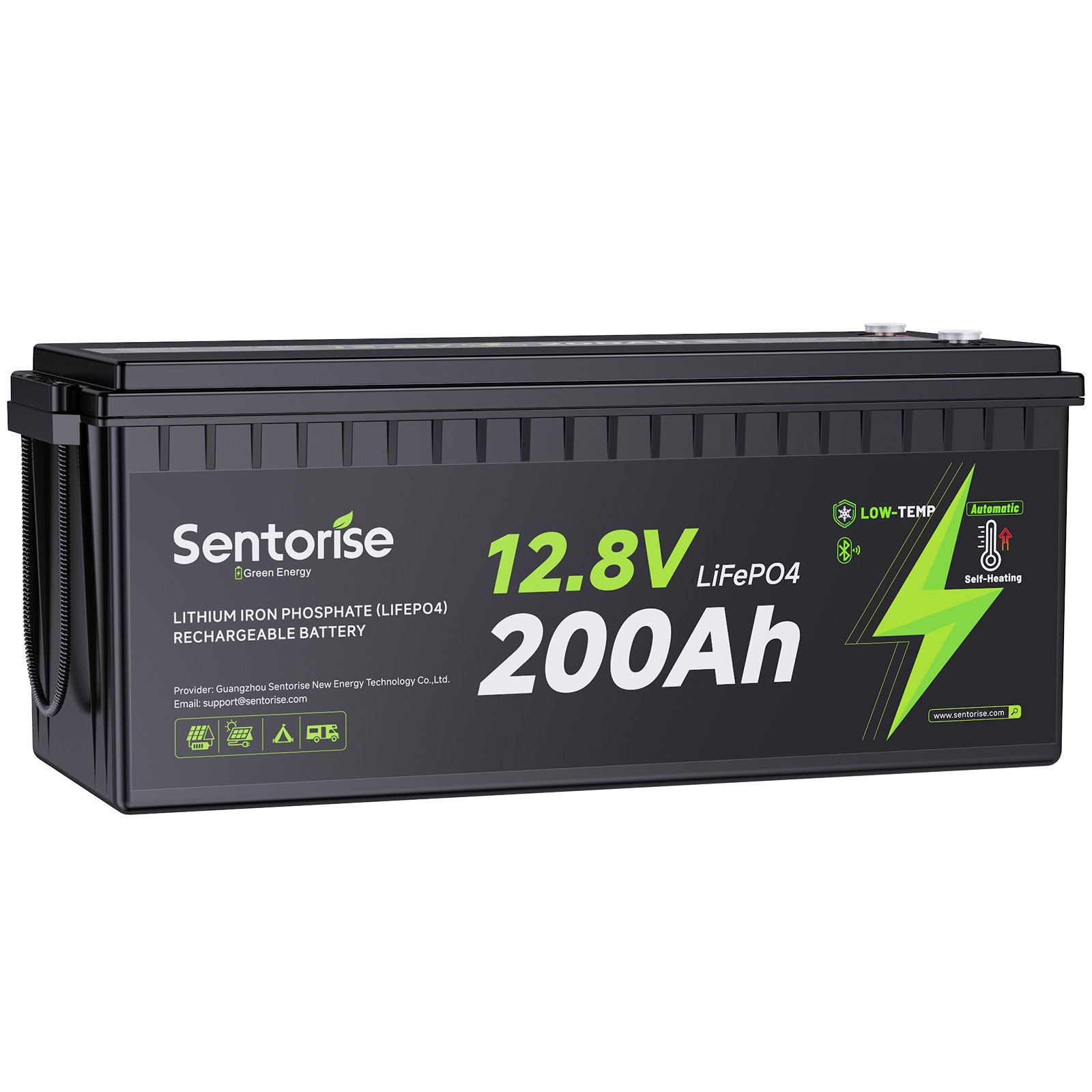 12 V 200 Ah LiFePO₄-Batterie mit Selbsterhitzung – Für netzunabhängige Stromversorgung und Strom in kalten Klimazonen