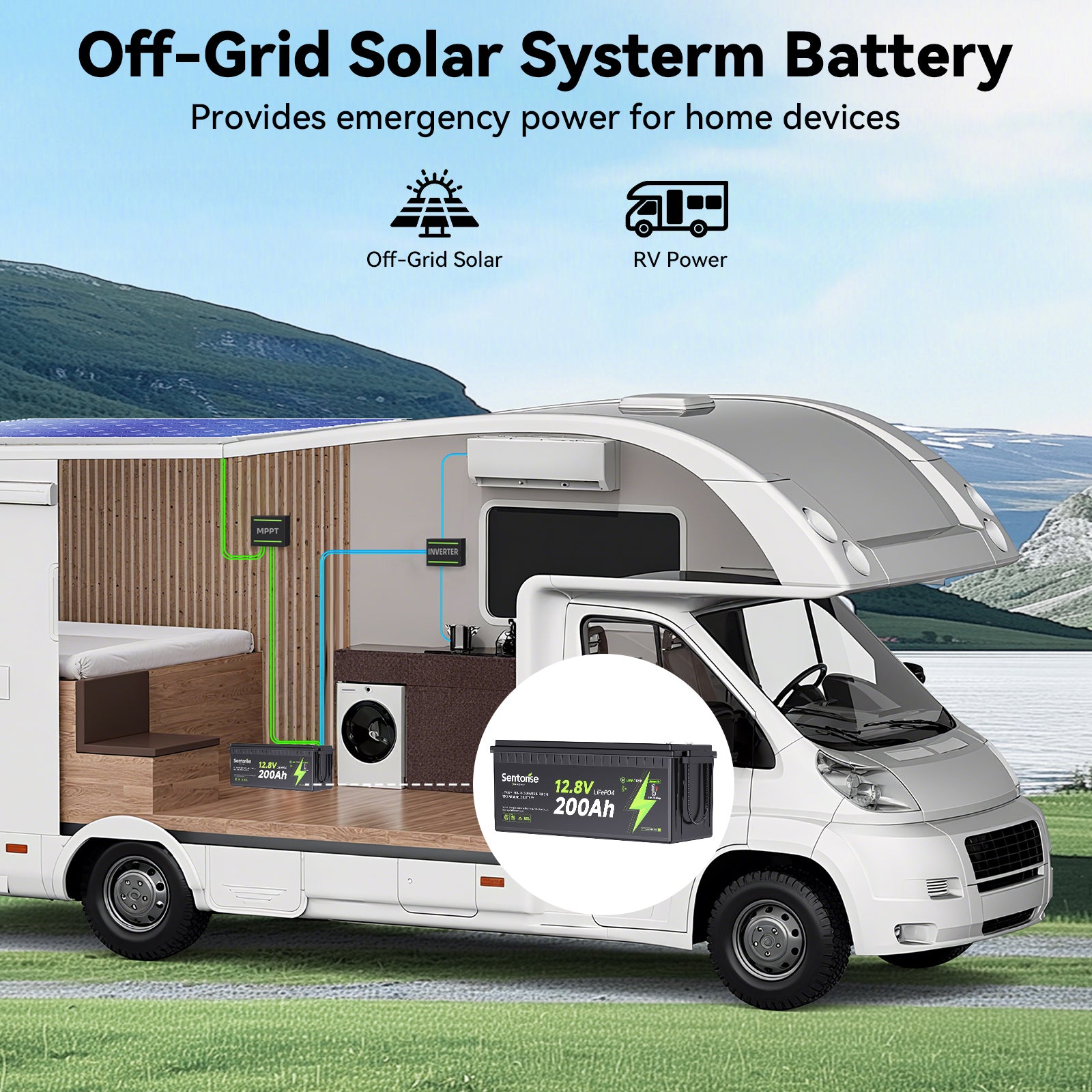 12 V 200 Ah LiFePO₄-Batterie mit Selbsterhitzung – Für netzunabhängige Stromversorgung und Strom in kalten Klimazonen