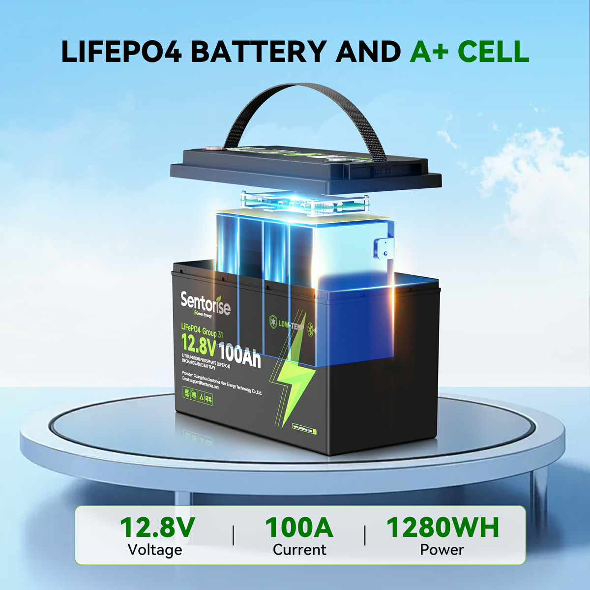 12V 100Ah Group 31 Bluetooth LiFePO4 Battery