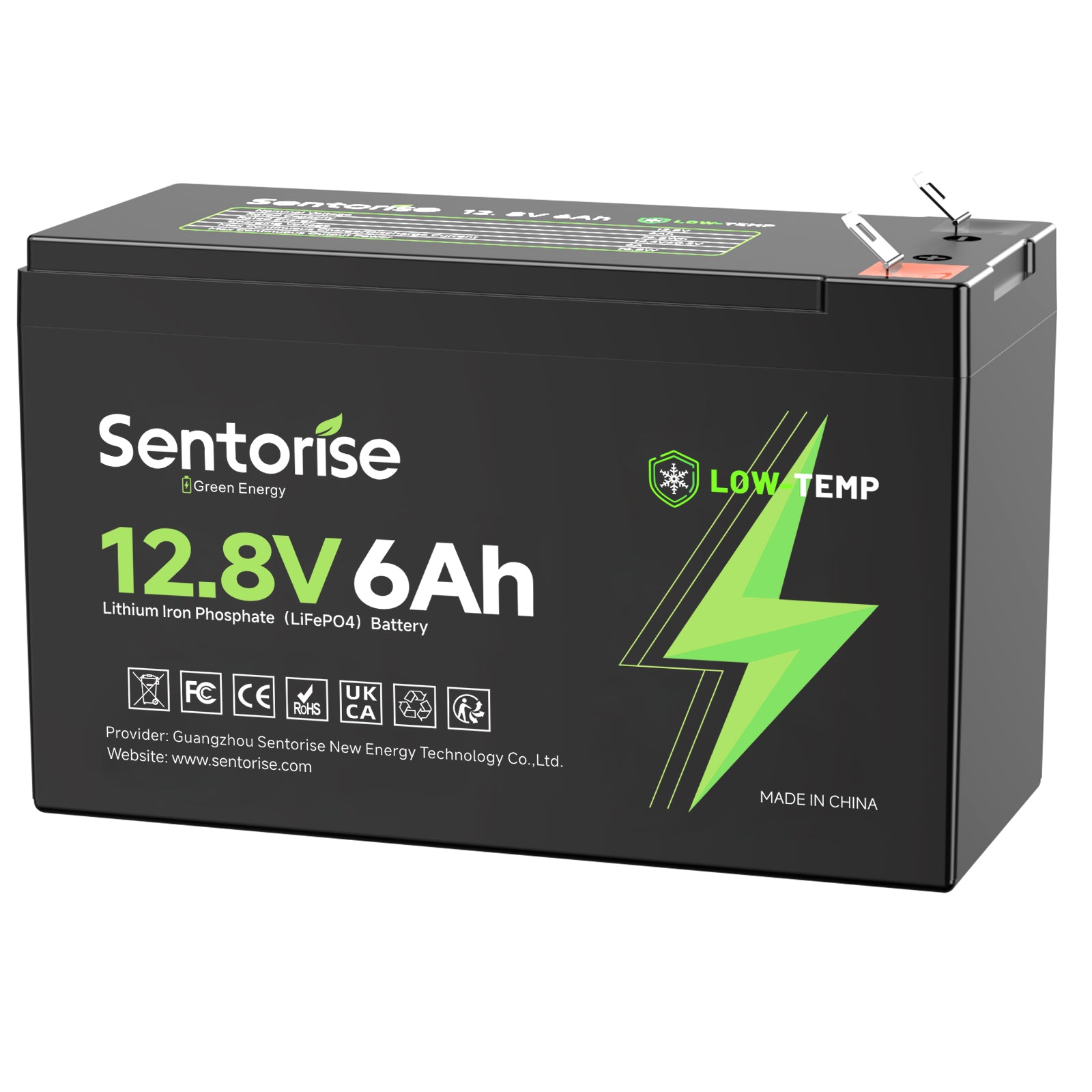 12V 6Ah Ultrakompakte LiFePO₄-Batterie – Sentorise Lite-Serie | Für Camping, Solar, Outdoor-Stromversorgung