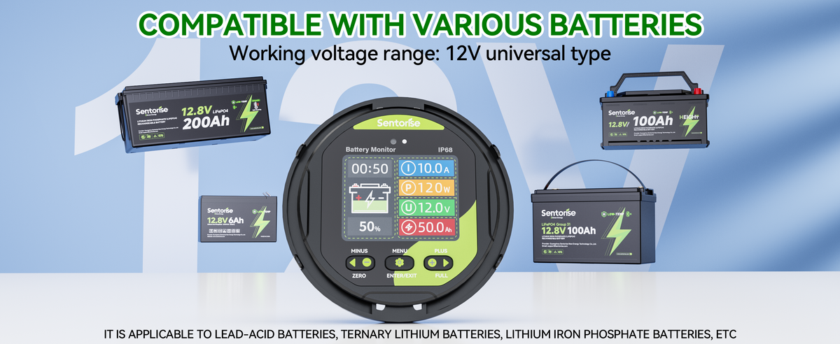 Sentorise battery monitor compatible battery examples